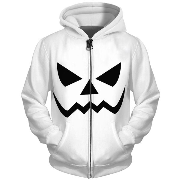

cloudstyle casual winter zipper hoodies men women 3d print devil sweatshirts black white loose tracksuits male zip up hoody