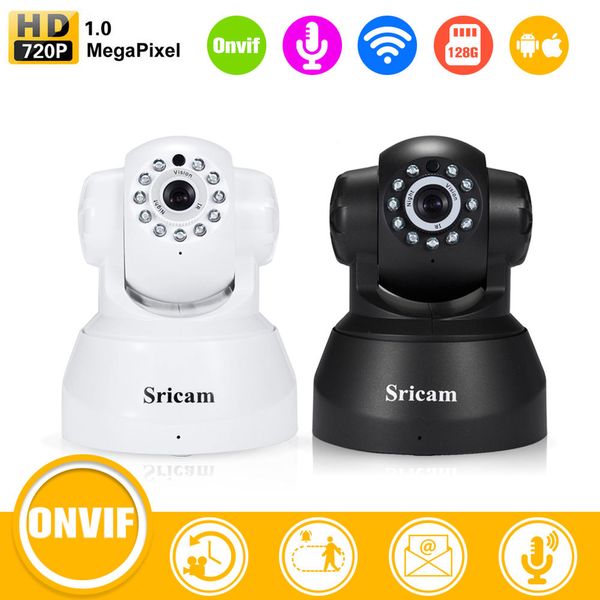 

sricam 720p pan/tilt indoor wireless ip camera wifi network support p2p app night vision two way audio home security monitor cameras