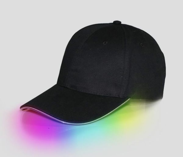 

led light hat glow hat black fabric for baseball caps luminous 7 colors for selection adjustment size xmas party