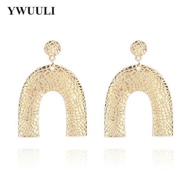 

european exaggerated u shaped geometric dangle earrings for women ladies statement pendientes eardrop fashion jewelry ry362, Silver
