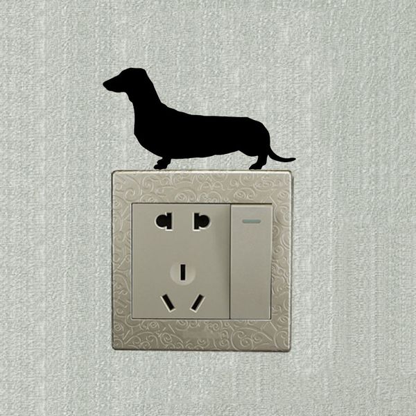 

dachshund dog switch sticker cartoon animal decoration wall decals 2ss0769