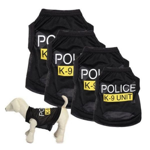 

police suit cosplay dog clothes black elastic vest puppy t-shirt coat accessories apparel costumes pet clothes for dogs cats