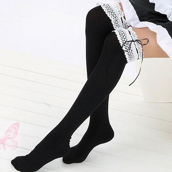 

sexy calcetines галстук-бабочка кружева frilly бедро высокие чулки toivotuksia белые кружевные носки до колена 80% носки до колена, Red;black