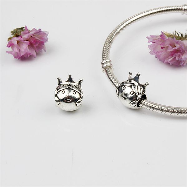 

beautiful princess queen alloy charm bead fashion women jewelry stunning design european style for diy bracelet necklace panza002-25, Bronze;silver