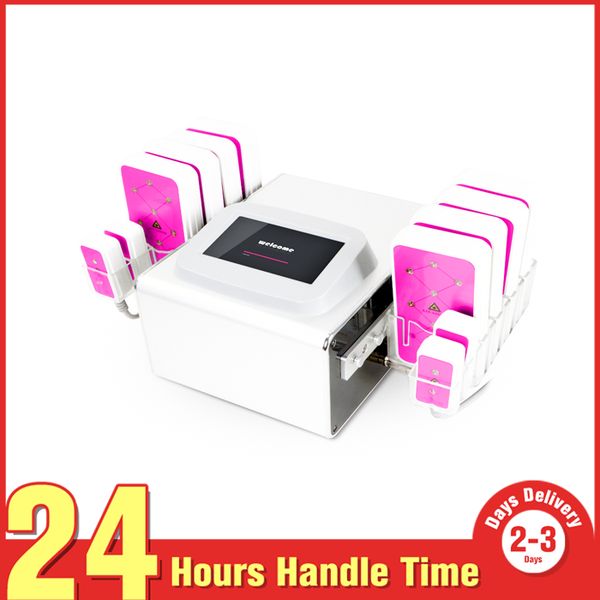 

new 635nm-650nm lipo laser 5mw lipo laser slimming machine 8big 4 small pads 440mw