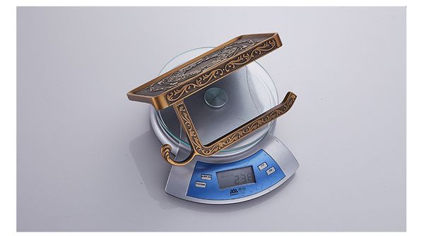 Antikes Badezimmer-Telefonregal im europäischen Stil, geschnitzte Oberfläche, Rollenpapierhalter, Aluminium-Toilettenpapierhalter mit Aufhängehaken293S