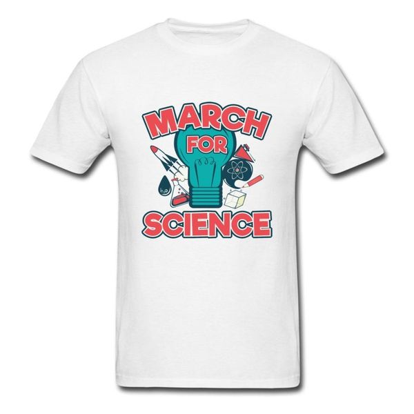 

march for science men's t-shirt t-shirt funny 100% cotton ing, White;black