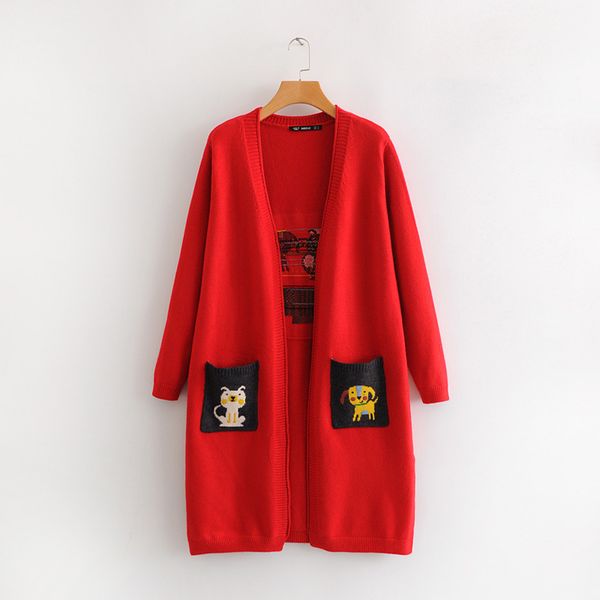 

sweater cardigan sweater fashion 2018 women's autumn and winter festival new print animal pattern knit cardigan jacket, White;black