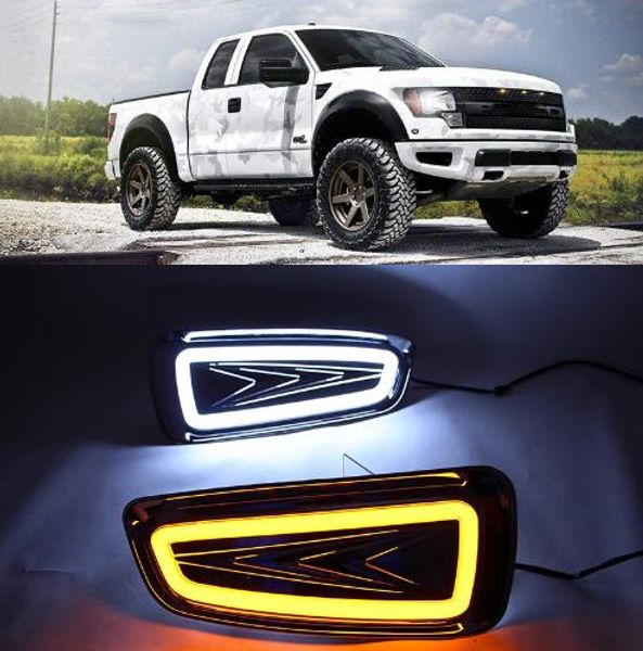 

2pcs for ford raptor f150 2009 2010 2011 2012 2013 2014 drl daytime running light fog lamp cover driving light