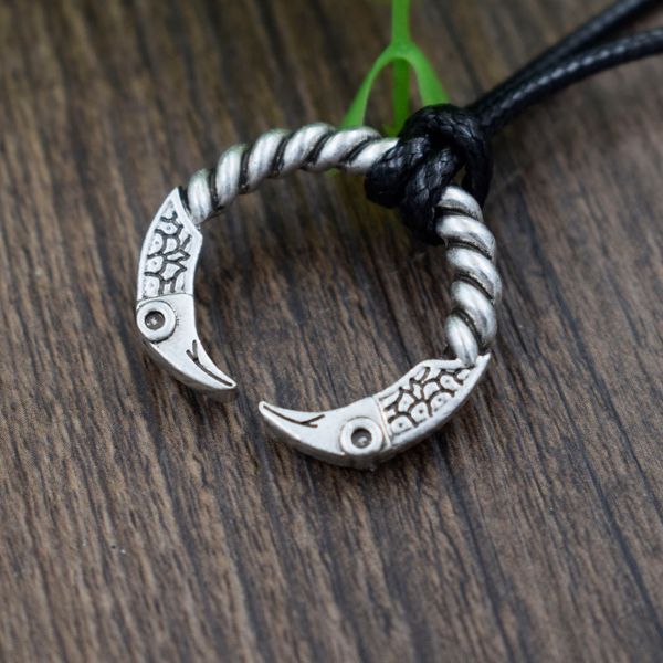 

sanlan viking odin's ravens necklace pagan jewellery celtics, Silver