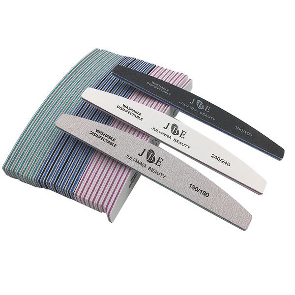

30pcs thick professional nail file 100/180/240 buffer block uv gel varnish emery file sandpaper nail files white/gray/black