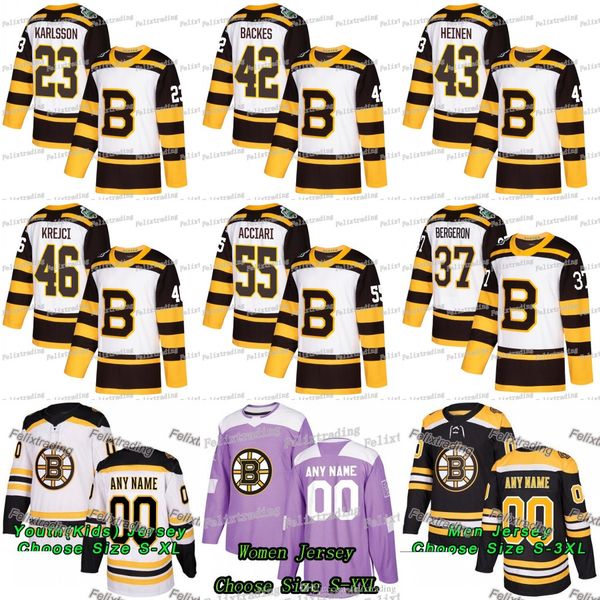 

2019 Winter Classic Boston Bruins Noel Acciari Patrice Bergeron David Backes Jakob Forsbacka Karlsson Danton Heinen David Krejci Jersey