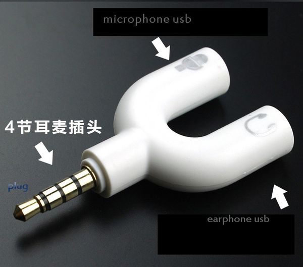 

lap hole headset combo adapter cable headset microphone audio splitter adapter converter 1pcs