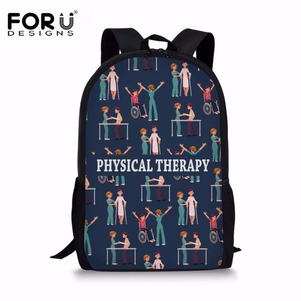 

forudesigns physical therapy print students backpack light school bags for teenager girls big capacity school bagpack rucksack