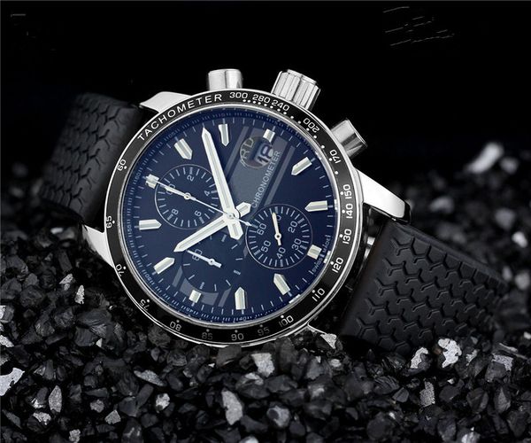 

luxury watch for men quartz satch man chronograph watches stainless steel wrist watch rubber band cp16, Slivery;brown