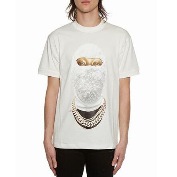 

IH NOM UH NIT Футболка Маска с принтом для лица с коротким рукавом Белые черные футболк