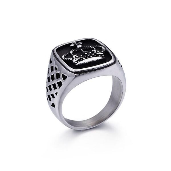 Punk Vintage männer Titan Stahl Krone Ring Edelstahl Gothic Schmuck Neueste Biker Hochzeit Ringe Dropshipping