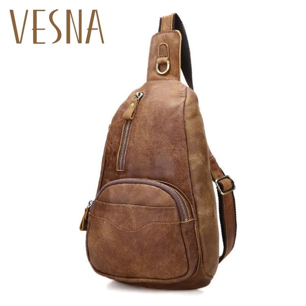 

factory wholesale summer new leather chest bag men's casual fashion trend korean version of the first layer of leather chest bag