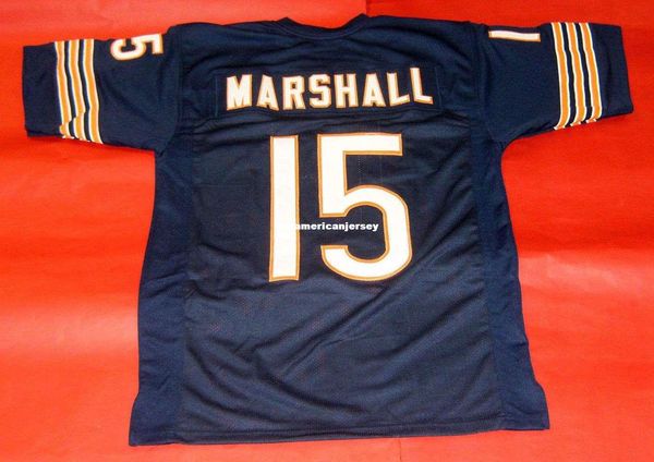 

retro #15 brandon marshall custom mitchell & ness jersey bule mens stitching s-5xl,6xl football jerseys running, Black;blue