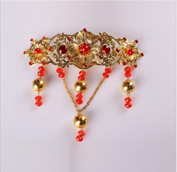 

costume headgear retro ornament fringed butterfly ornaments pearl crystal wedding accessories, Slivery;golden