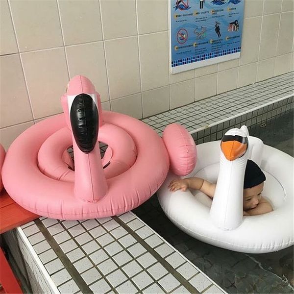 

baby inflatable swim ring swan flamingo design baby pool floating swimming rings seat boat for sea beach play water toys new arrival 22xr z