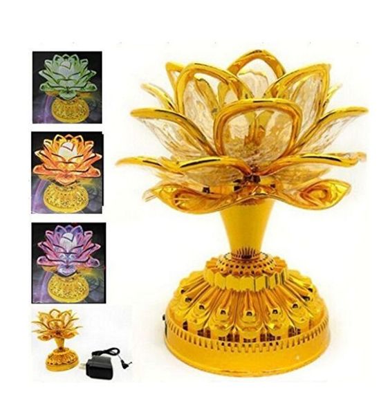 

birthday led lamp holder candle holder tibetan gold color lamp buddhist supplies (multi color light