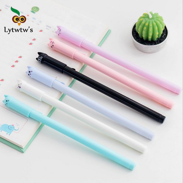 

1 piece lytwtw's new 0.5mm gel pen fashion cat plastic pen material escolar bolis escolares kawaii novelty