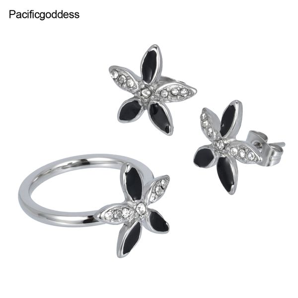 

flower earrings and rings three color can select njewelry ship, Slivery;golden