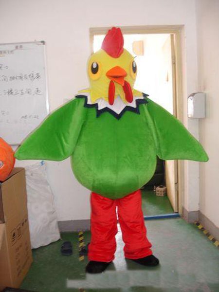 Costume adulto della mascotte del fumetto del vestito operato dal gallo abbastanza verde di vendita calda 2018 trasporto libero