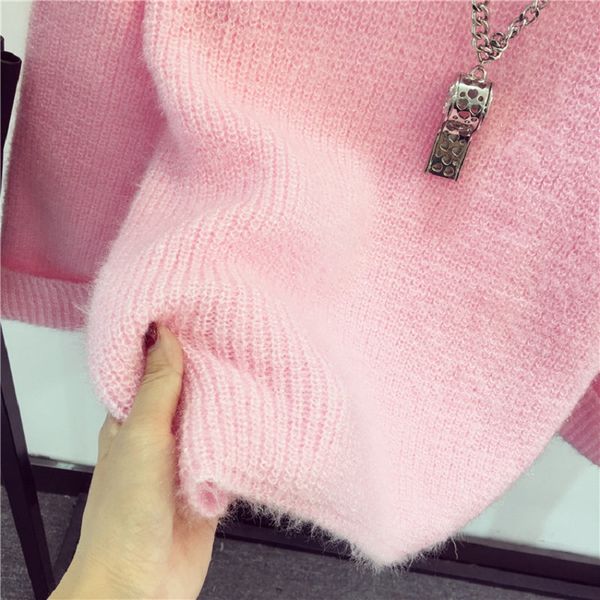 

autumn winter women candy color sweater female knitted sweaters and pullovers femme tricot pull bottom sweater jumper 2018, White;black
