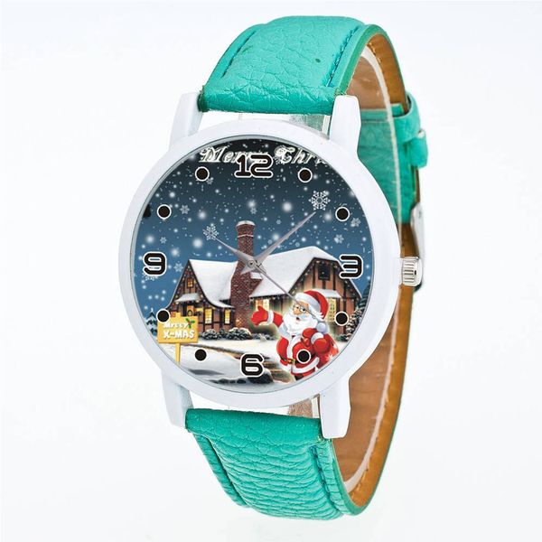

christmas pattern watch fashion casual watch deluxe business leather analog quartz wrist dropshipping pt3, Slivery;brown