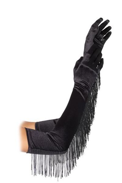 

fashionable black long satin wed ding gloves elbow length black opera gloves with tassels for women, Blue;gray