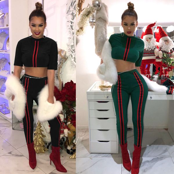 

2pcs Fashion Women Evening Short Sleeve Striped Patchwork Bodycon Jumpsuit Romper Clubwear Tight Casual Two Pieces Suit