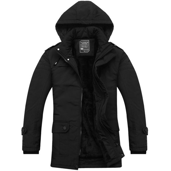 

winter coat thickened jacket coat men's suit middle-aged cotton padded, Black