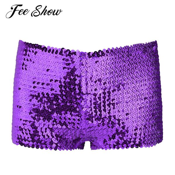 

women stretchy glitter sequins dance mini shorts boxer underwear underpants women's low-waisted stretchy boyshort underwear, Black;pink