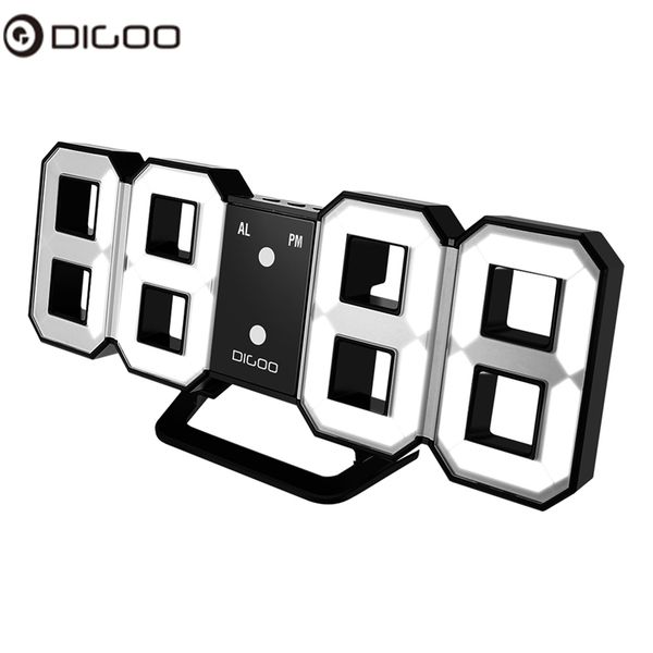 

digoo dc-k3 8 inch multi-function large 3d led digital wall clock alarm clock with snooze function 12/24 hour display clocks