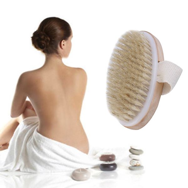 

dry skin body soft natural bristle the spa the brush wooden bath shower bristle brush spa body brush without handle