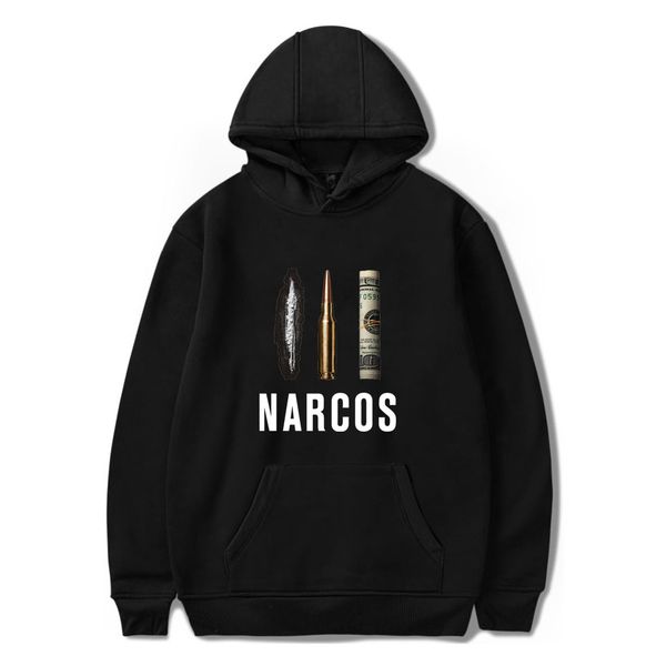 

tv narcos hoodie spring autumn fashion brand clothing hoodies fleece pullover sweatshirt narcos pablo escobar, Black