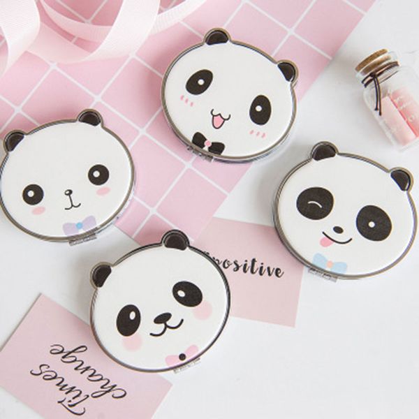 

cute cat double side mirror pu leather bear pocket mirror girls mini make up beauty