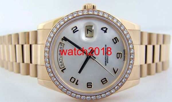 İZLE GÖĞÜS 39mm Otomatik Moda Erkek Kol - İnci Elmas Çerçevesindeki 118.348 ait Lüks İzle Paslanmaz Çelik Bilezik Gold Anne