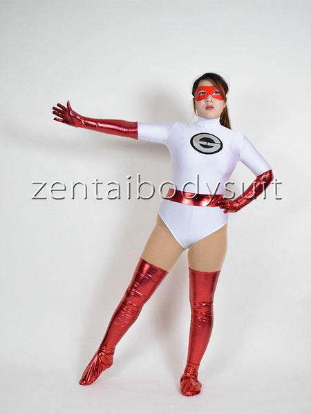 

white girl elastigirl superhero costumes halloween cosplay party jumpsuits bodysuit lycra catsuit spandex zentai suit, Black;red
