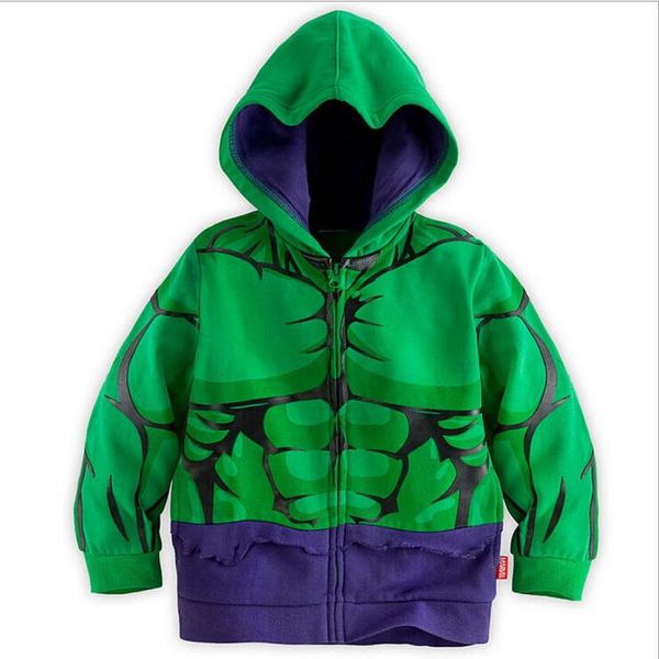 

children's cartoon jacket for baby boys animated hero hulk hooded zipper long sleeve coat clothes kids clothing 10y, Blue;gray