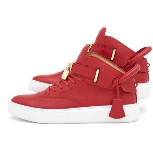 

wholesale 4 color gold red white black brand genuine leather men sneakers shoe lock high-eur 36-46 busccer2 me shoes 82012