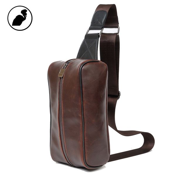 

etonweag famous brands cow leather belt bag men travel bags brown vintage crossbody fanny pack zipper casual celular waist bag