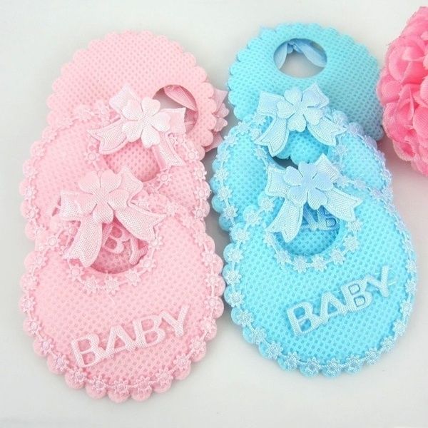 Bavaglini da 50 mm, applique, bomboniere imbottite per baby shower, decorazioni per giochi per feste per ragazze blu e rosa