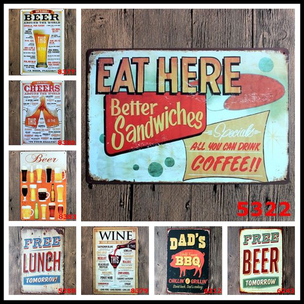 Home Decor Retro Metal Tin Signs Cook Pin Up Poster Bbq Vintage