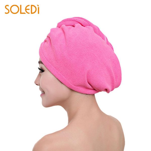 

convenient dry hair hat shower caps microfiber cap durable fabric 60*25cm washing home women bathroom products water uptake