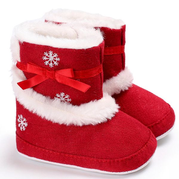 

new cute snowflake baby boots warm plush girl toddler shoes winter casual baby booties family first walker skid-proof shoes, Black;grey