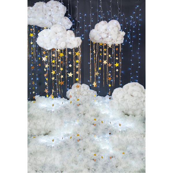 2019 Twinkle Twinkle Little Star Backdrop For Photography Printed Glitters 3d White Clouds Newborn Baby Kids Photo Studio Backgrounds From