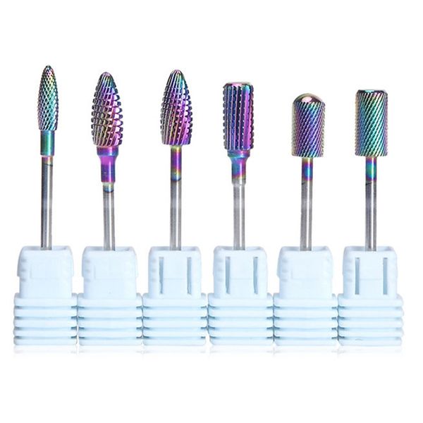 

rainbow nail drill bit manicure tungsten carbide burr bits nail art tool electric drill accessories tools, Silver